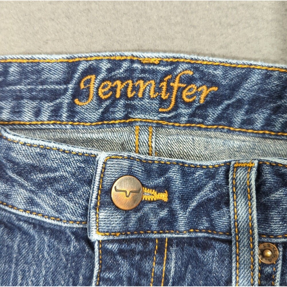 Kimes Ranch Jeans Women's 0x36 Blue Jennifer High Rise Wide Flare Leg Western